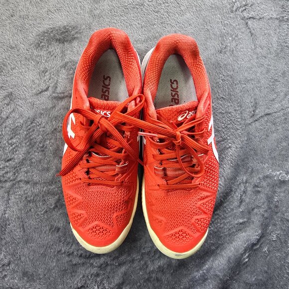 Asics Gel-Resolution 8 Tennis Shoes Womens 6 Red White Court Trainer - Picture 9 of 12